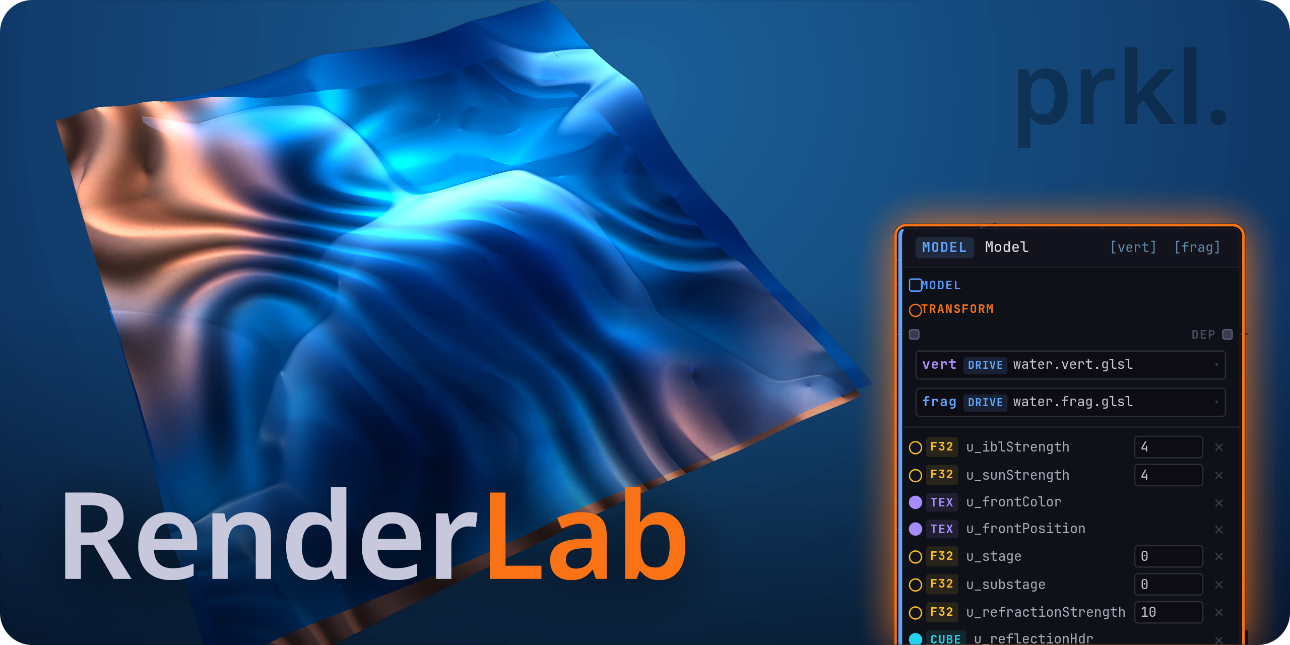 RenderLab — a render graph and its live viewport